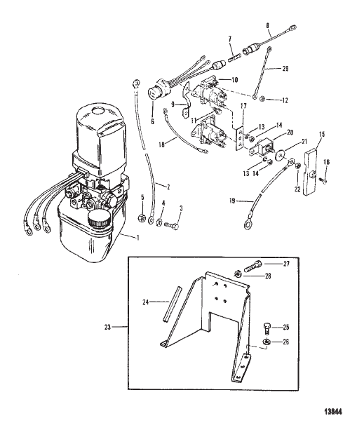 HYDRAULIC PUMP AND BRACKET