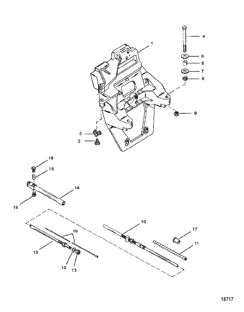 TRANSOM PLATE AND SHIFT CABLE