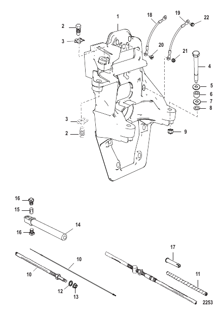 Transom Plate And Shift Cable
