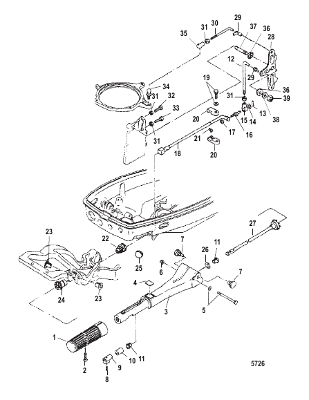 Throttle Linkage/Steering Handle