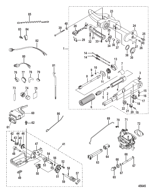 Tiller Handle Conversion Kit 15 Hp Electric - 8M0051059