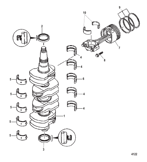 Crankshaft PISTONS AND CONNECTING RODS