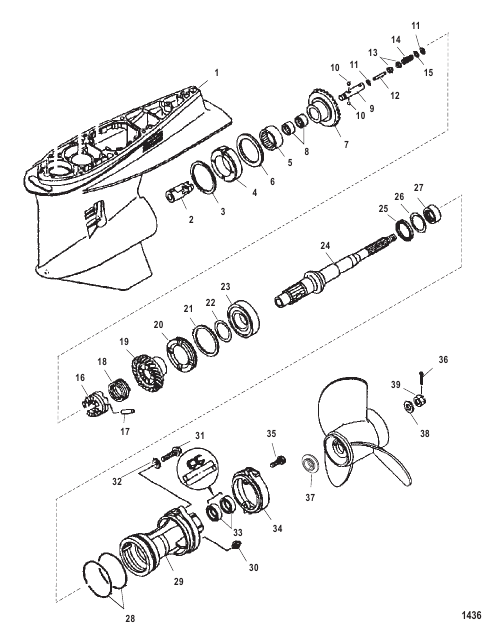 Gear Housing Propeller Shaft - Counter Rotation