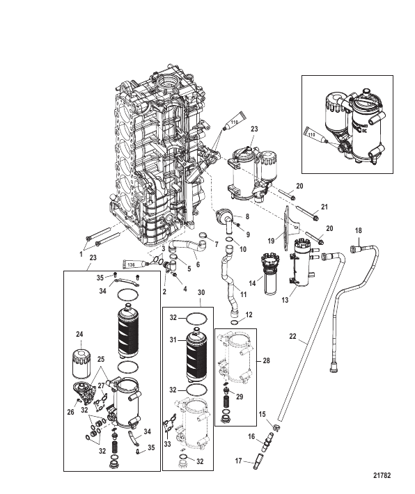Starboard Cylinder Block/Oil Cooler