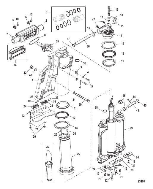 Power Trim/Steering Cylinder