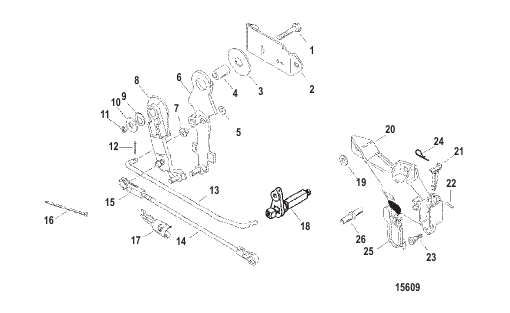 Attaching Kit - Remote Control (6/8/9.9 /15 Hp) 2-Stroke