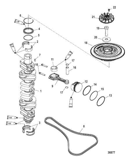 Crankshaft, Pistons and Connecting Rods
