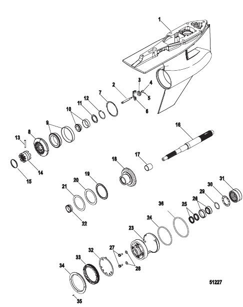 Gear Housing, Offshore HD Propeller Shaft-Counter Rotation