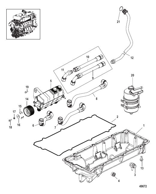 Oil Pan and Pump (0M966911 and Below)