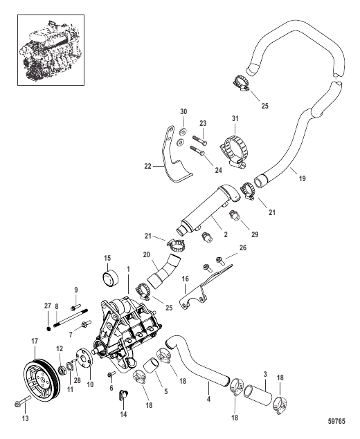 Sea Water Pump 0M966604 and Above