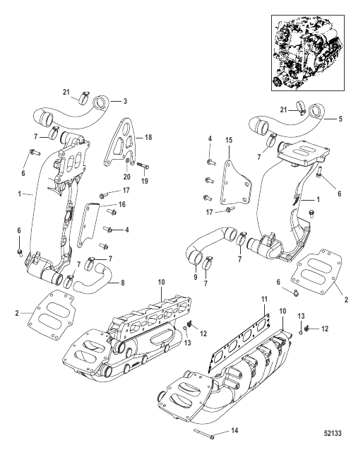 Exhaust Manifold 0M980629 and Below