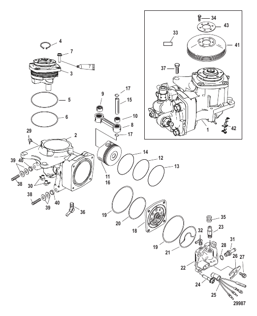 Air Compressor Components SN 1B884476 and below