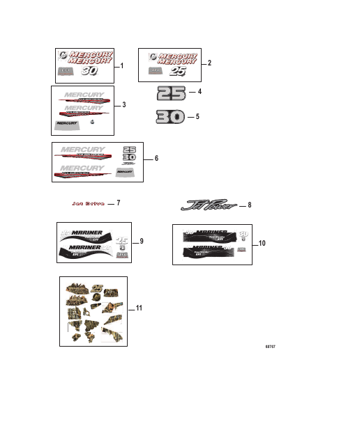 Decals Top Cowl - Serial #0R991812 and Below