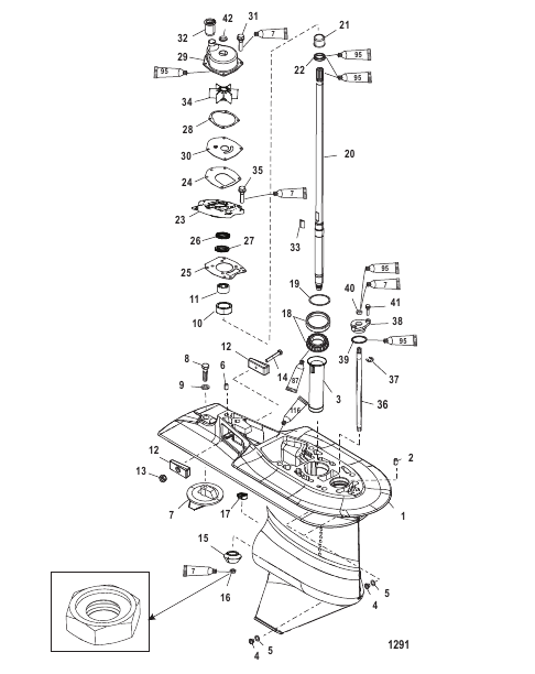 Gear Housing Driveshaft - 2.07:1 Gear Ratio