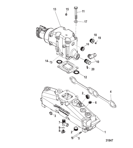 Exhaust Manifold Elbow And Pipes (Manual Drain)