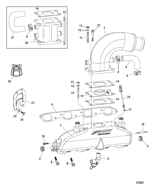 Exhaust Manifold Elbow and Riser