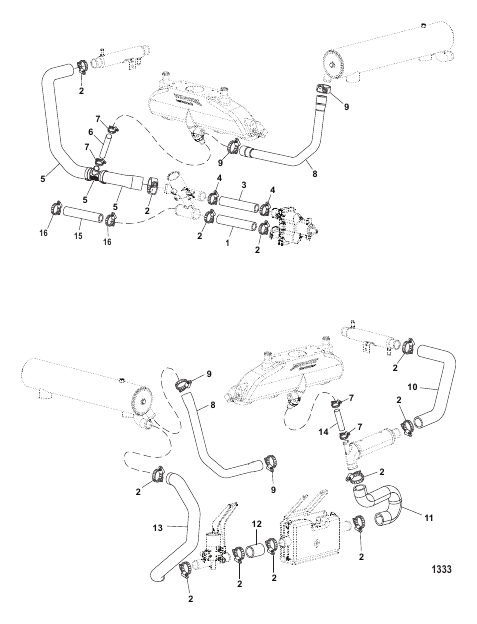 RAW WATER COOLING SYSTEM 2 (S/N 0M095325 and Up)
