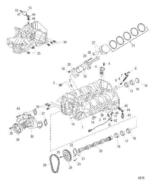 Block Camshaft and Pistons