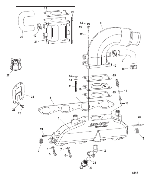 Exhaust Manifold Elbow and Riser