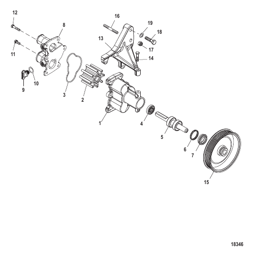 Sea Water Pump Assembly Alpha/Bravo Closed Cooling