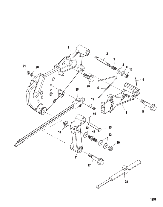 Shift Bracket (Alpha Engines)(SN-0M659999 and Below)