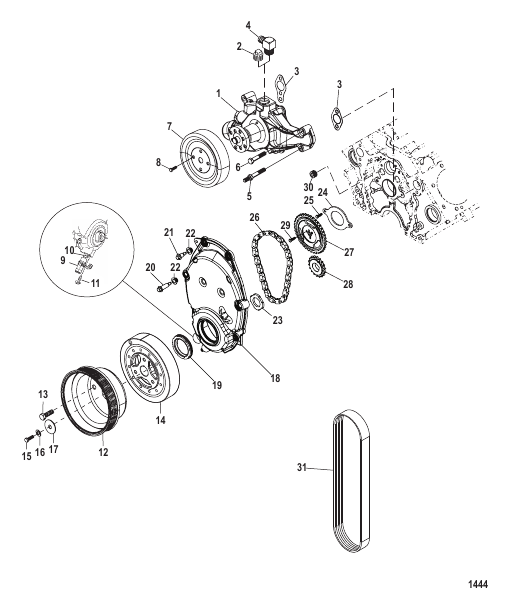 Front Cover and Circulating Pump