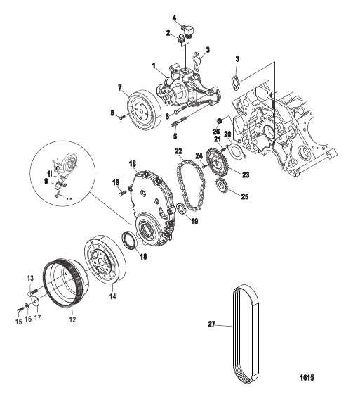 Front Cover and Circulating Pump