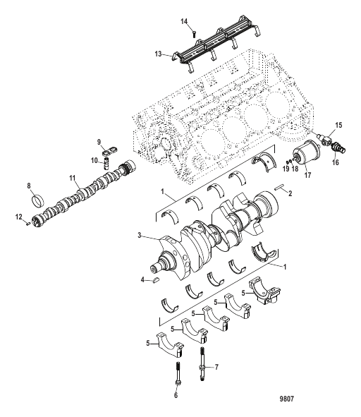 CYLINDER BLOCK CAMSHAFT AND CRANKSHAFT