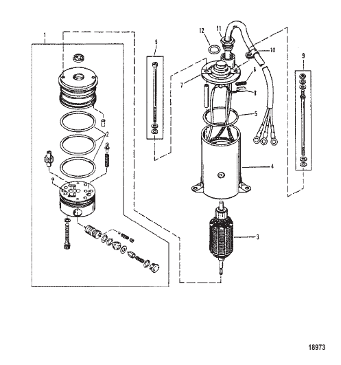 Power Trim Pump (Prestolite Round Motor)