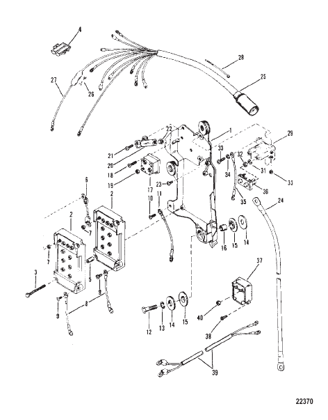 WIRING HARNESS, STARTER SOLENOID AND RECTIFIER