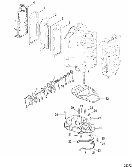EXHAUST MANIFOLD AND EXHAUST PLATE