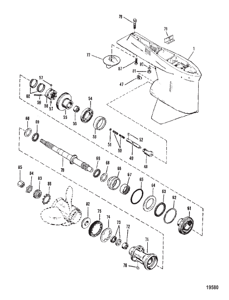 Gear Housing Propeller Shaft - Counter Rotation
