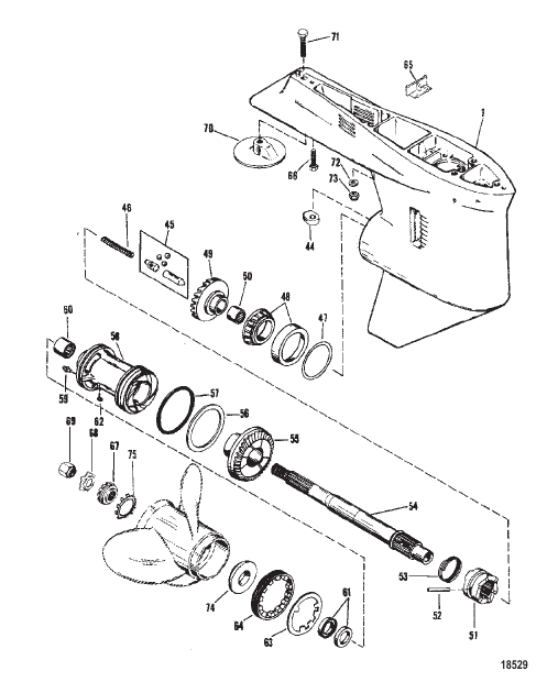 Gear Housing Propeller Shaft - Casting # is 1655-9572C