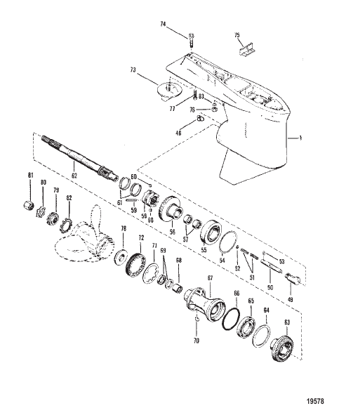 GEAR HOUSING (PROPELLER SHAFT) (STANDARD ROTATION)