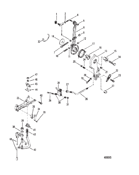 THROTTLE LEVER AND SHIFT SHAFT