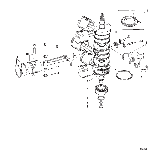 CRANKSHAFT PISTONS AND CONNECTING RODS