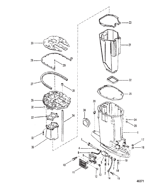 DRIVE SHAFT HOUSING AND EXHAUST TUBE