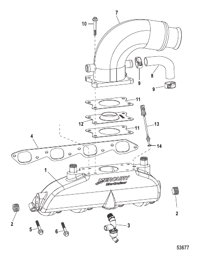 Exhaust Manifold Elbow and Riser