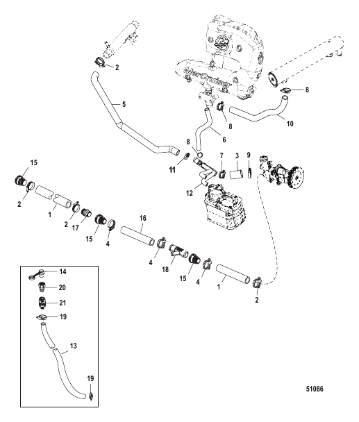Cooling System Raw Water Components, Starboard