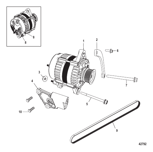 Alternator (2A041664 & below)