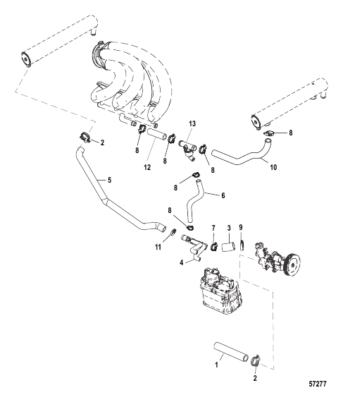 Cooling System Raw Water Components, Starboard