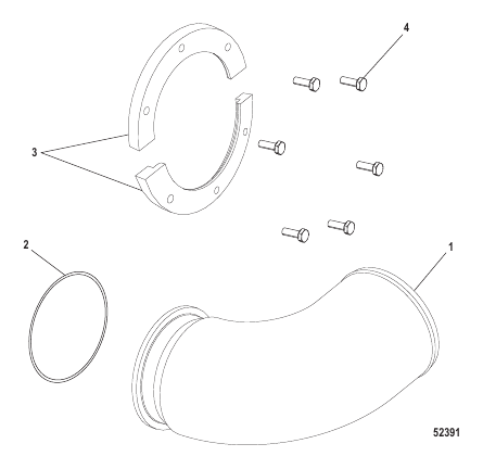 Elbow, POD Exhaust Without Scavenging Hose Bib