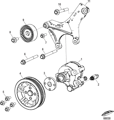 Power Steering Pump and Bracket