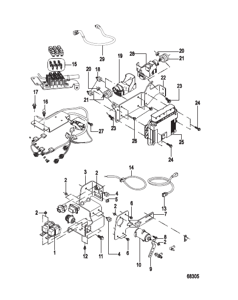 Electrical Components Control Module and Brackets