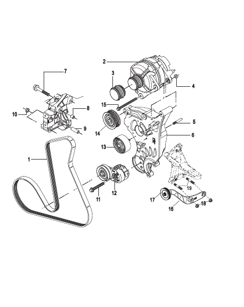 Alternator and Mounting Hardware