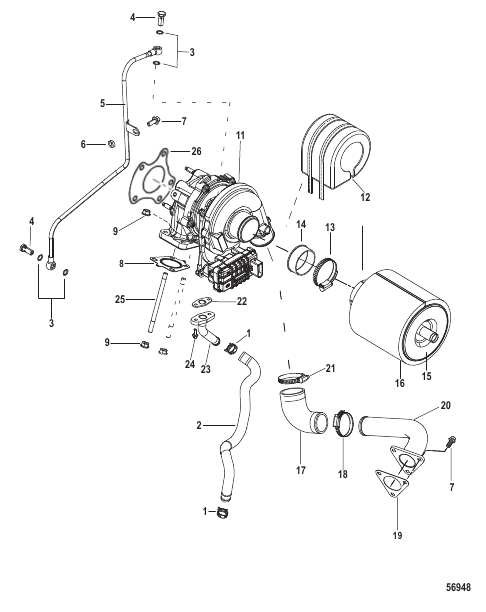 Turbocharger and Air Filter Assembly