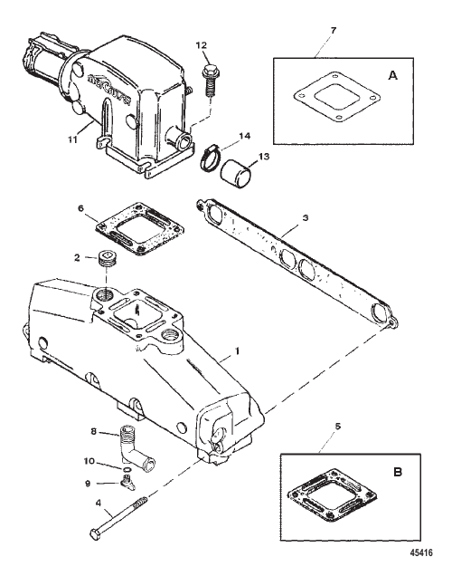 EXHAUST MANIFOLD AND EXHAUST ELBOW (STAINLESS STEEL)