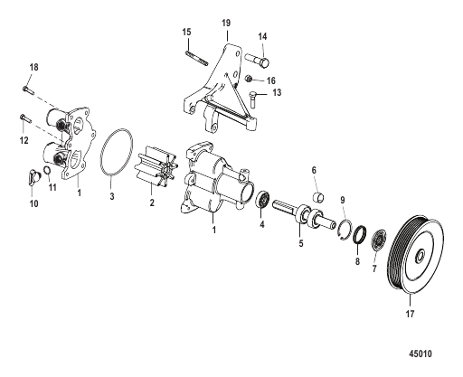 Sea Water Pump Assembly 383 MAG Bravo 4V