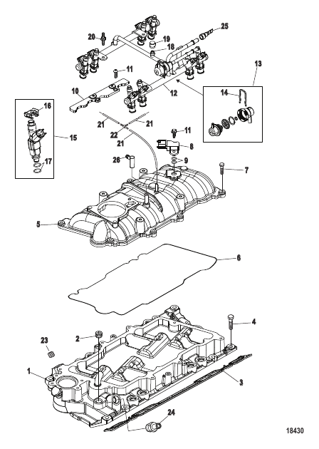 INTAKE MANIFOLD AND FUEL RAIL