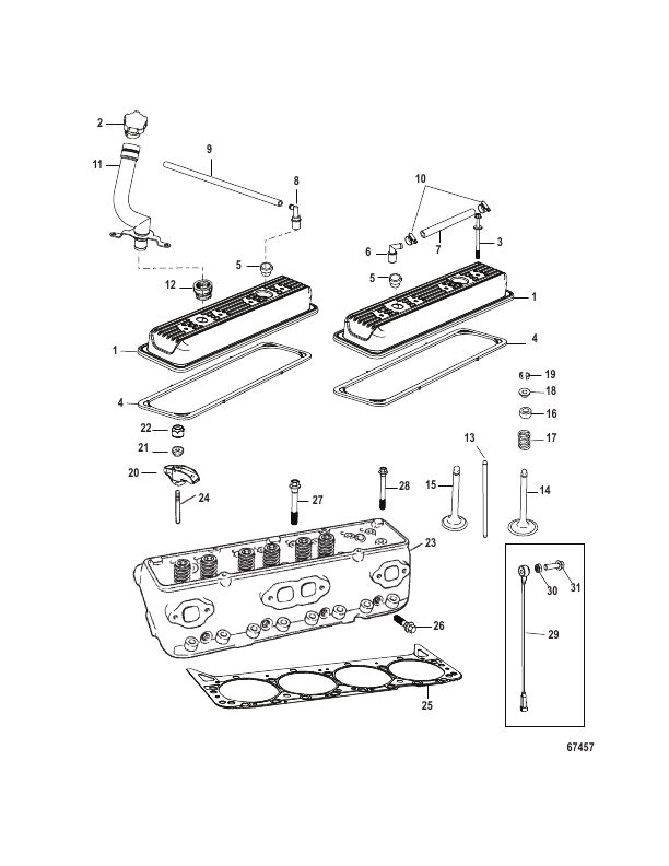 CYLINDER HEAD AND ROCKER COVER